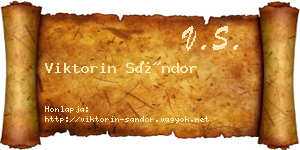 Viktorin Sándor névjegykártya