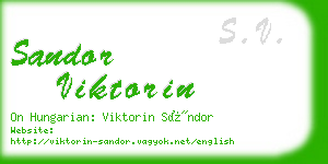 sandor viktorin business card